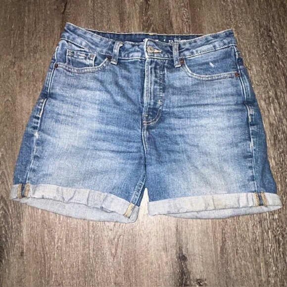 Old Navy Pants - Old Navy High Rise O.G. Straight Denim Blue Jean Shorts Womens Size 2 Pockets